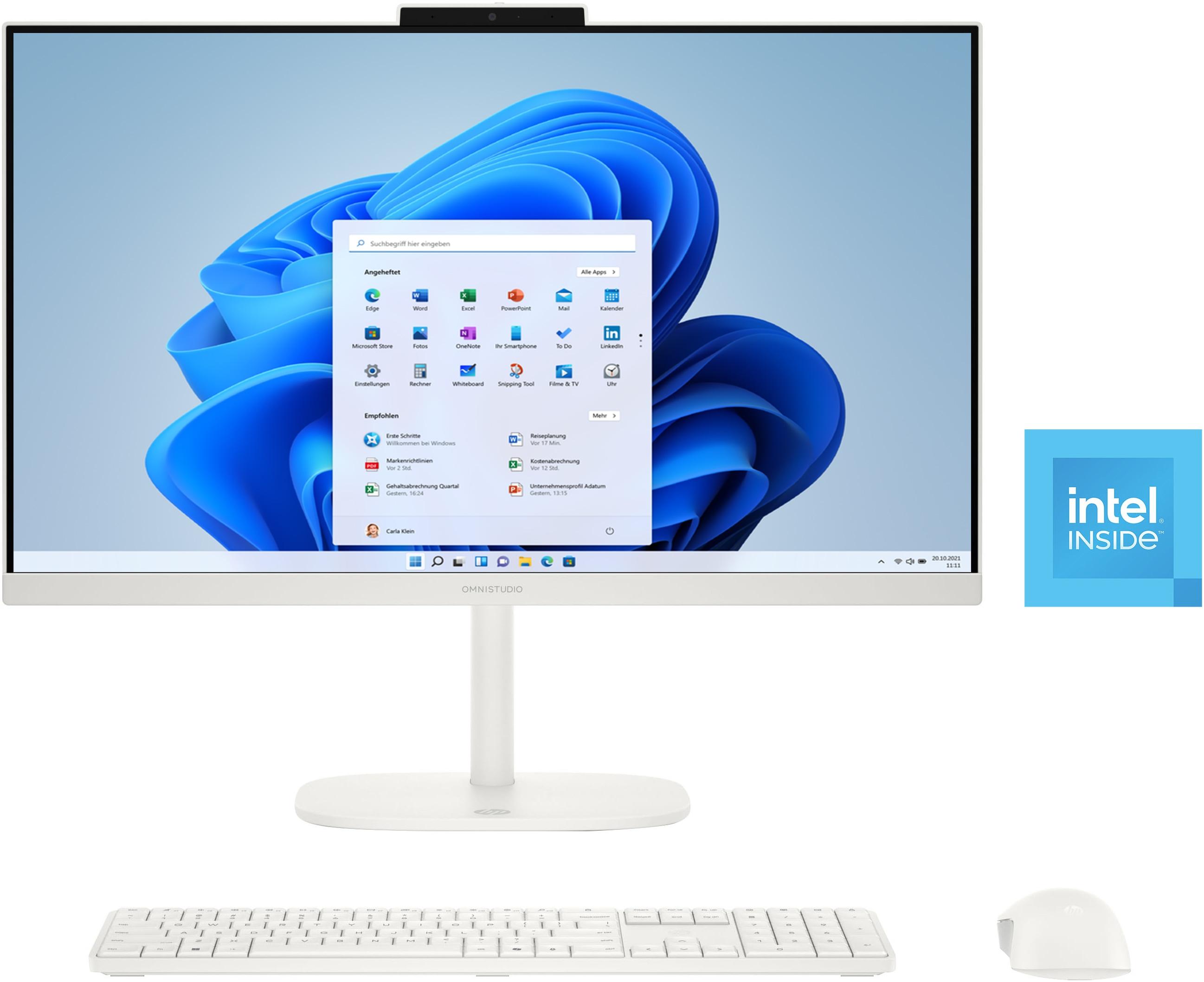 HP All-in-One PC "24-cu0211ng", cashmere weiß, Windows 11, 8 GB RAM 512 GB SSD, Desktop-PCs