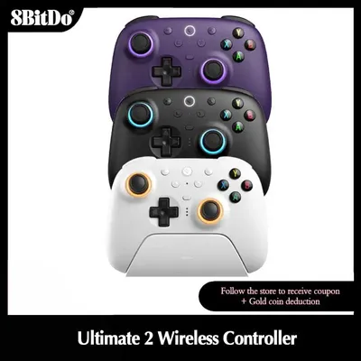 8BitDo Ultimate 2 Wireless 2.4G Gaming Controller mit 2,4g Adapter Ladestation für PC Windows 10 11 Android