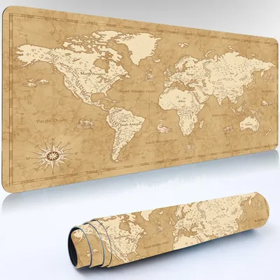 Vintage Karte Deskmat, alte Karte der Welt Gaming Mauspad Laptop Büro Home Mouse pad Gamer Tastatur Teppich Computer Maus matten