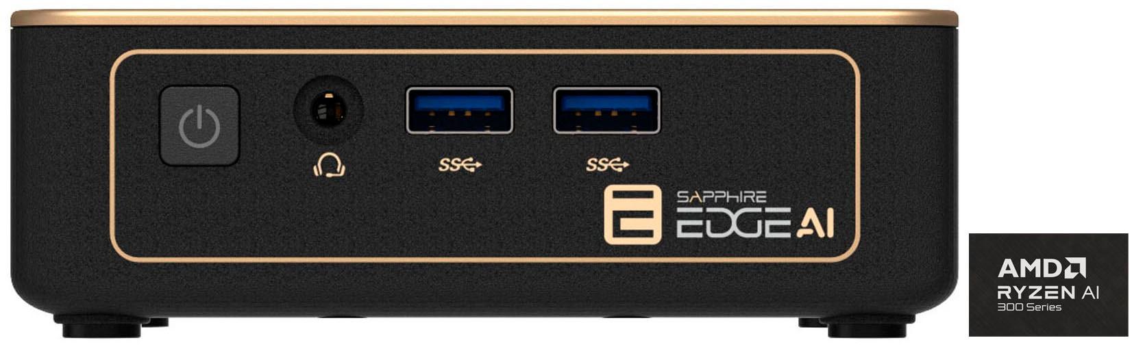 SAPPHIRE Barebone-PC "EDGE AI 370", schwarz (schwarz, gold), ohne Betriebssystem, Desktop-PCs