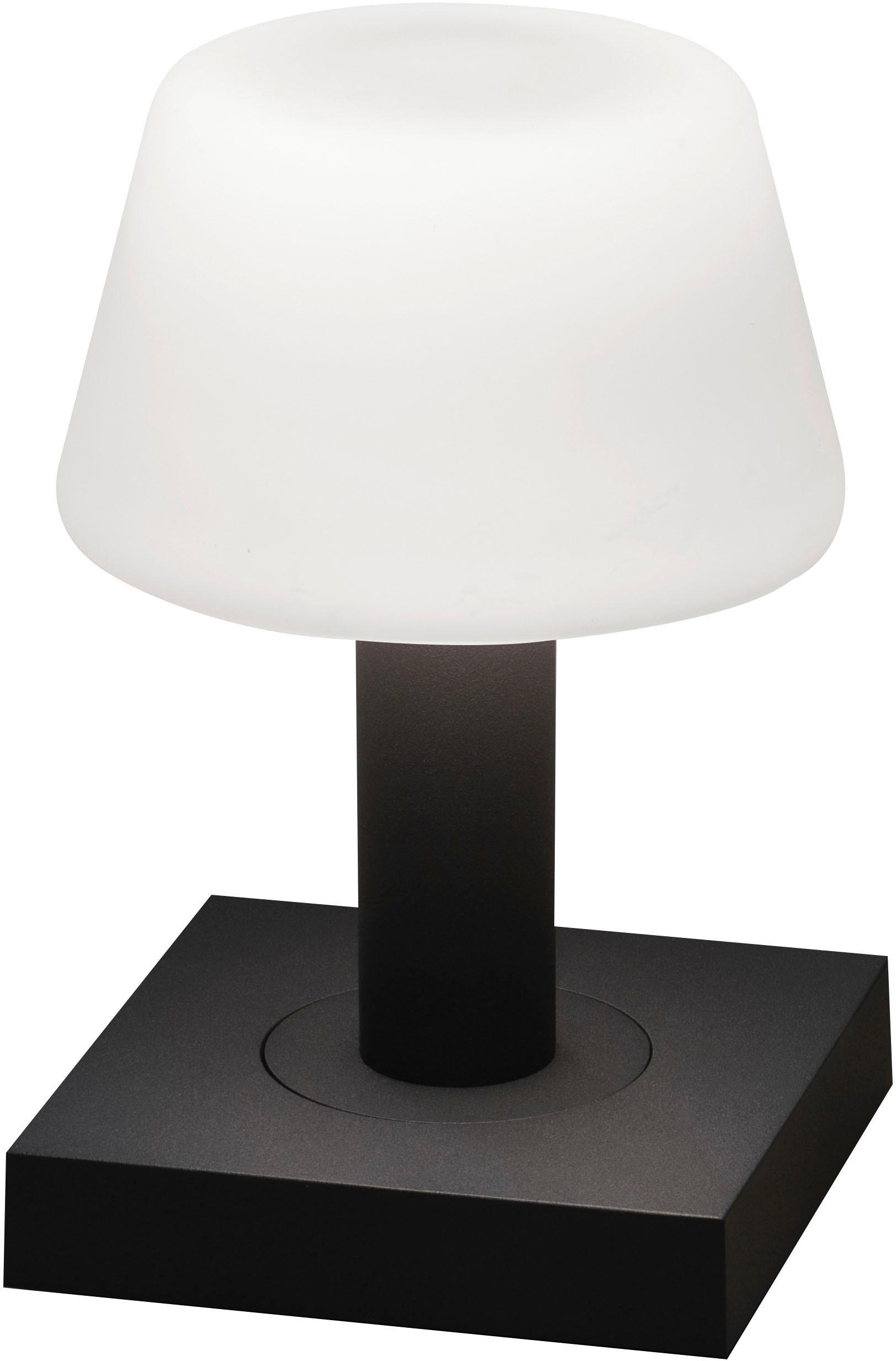 KONSTSMIDE LED Tischleuchte "Monaco", grau (anthrazit), Ø 12,5cm H: 19cm, 2 Stk., Leuchten, Monaco USB-Tischleuchte, 2700/3000K, dimmbar, Glas, Nachttischleuchte