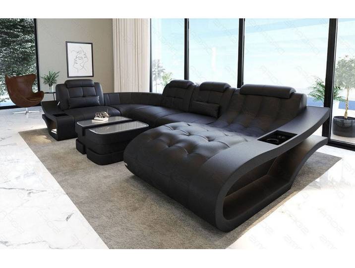 Leder Wohnlandschaft Elegante U-Form