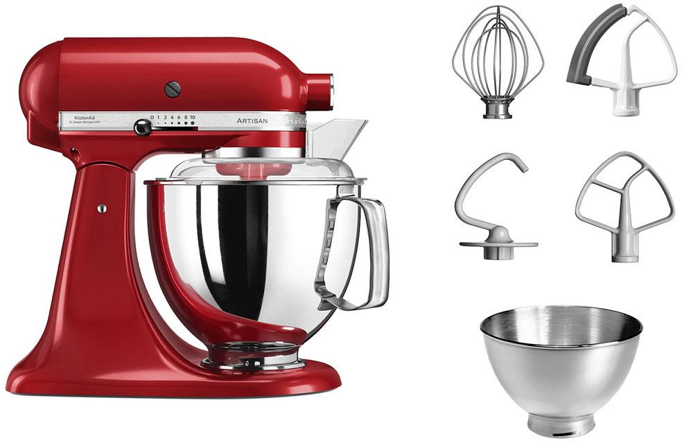 KITCHENAID Küchenmaschine "5KSM175PSEER EMPIRE ROT", rot (empire rot), B:24cm H:36cm T:37cm, Küchenmaschinen, mit Zubehör im Wert von ca. 112,-€ UVP, Küchenmaschine