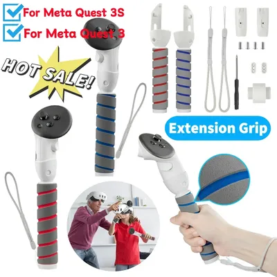 3 In 1 VR Controller Verlängerung Grip Für Meta Quest 3S/Quest 3 Anti-kollision Lange Arm Griff Golf Club VR Gaming Aufsätze