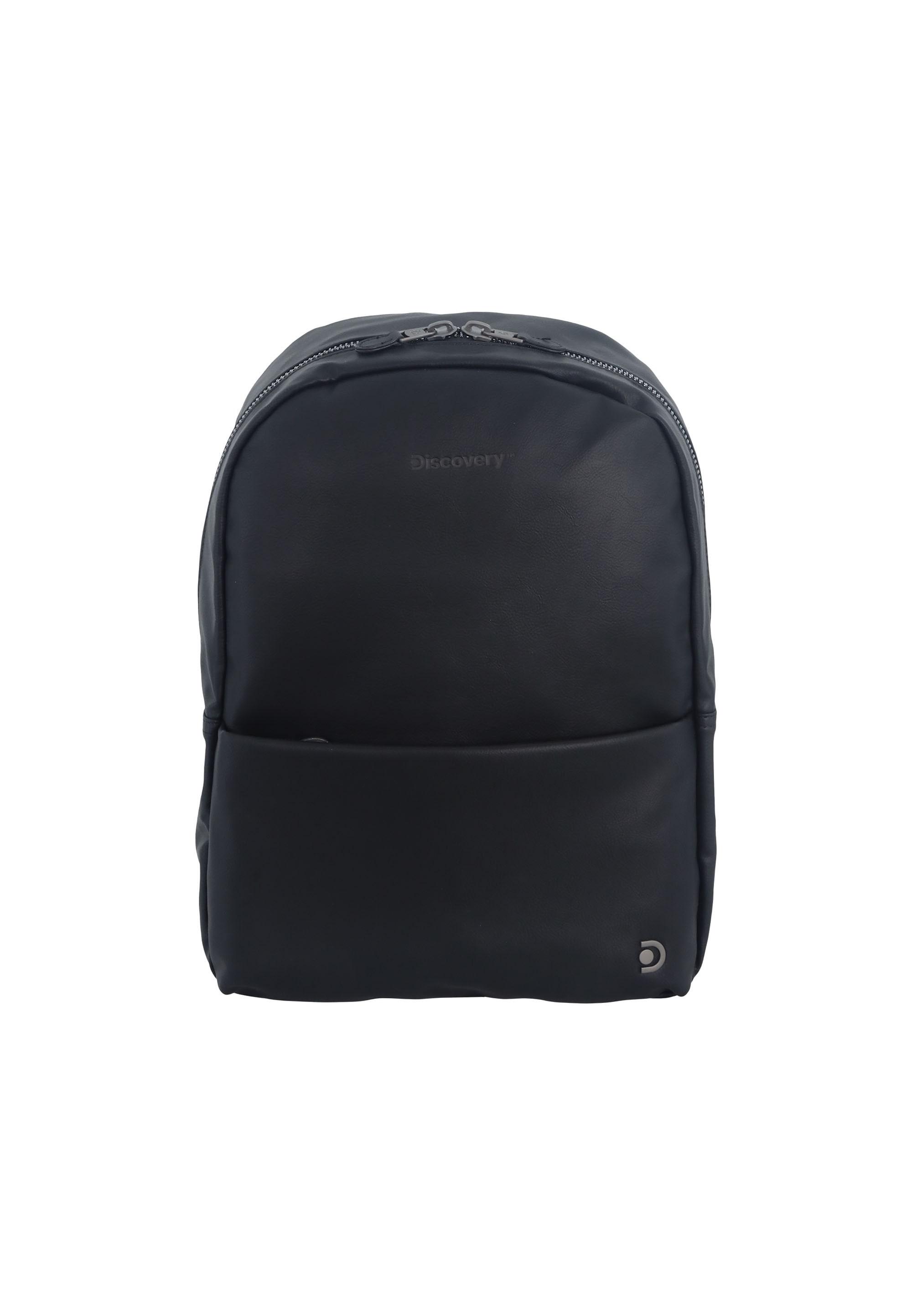 Cityrucksack DISCOVERY "Heritage", Gr. B/H/T: 30cm, schwarz, Polyurethane, Rucksäcke Cityrucksack, mit praktischem Laptop-Fach