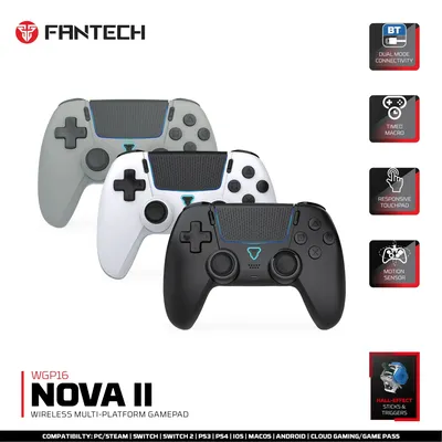 FANTECH NOVA II WGP16 Wireless Bluetooth Gamepad Hall-Effekt löst Joystick Gyroskop Gaming Controller für PS4 SWITCH PC aus