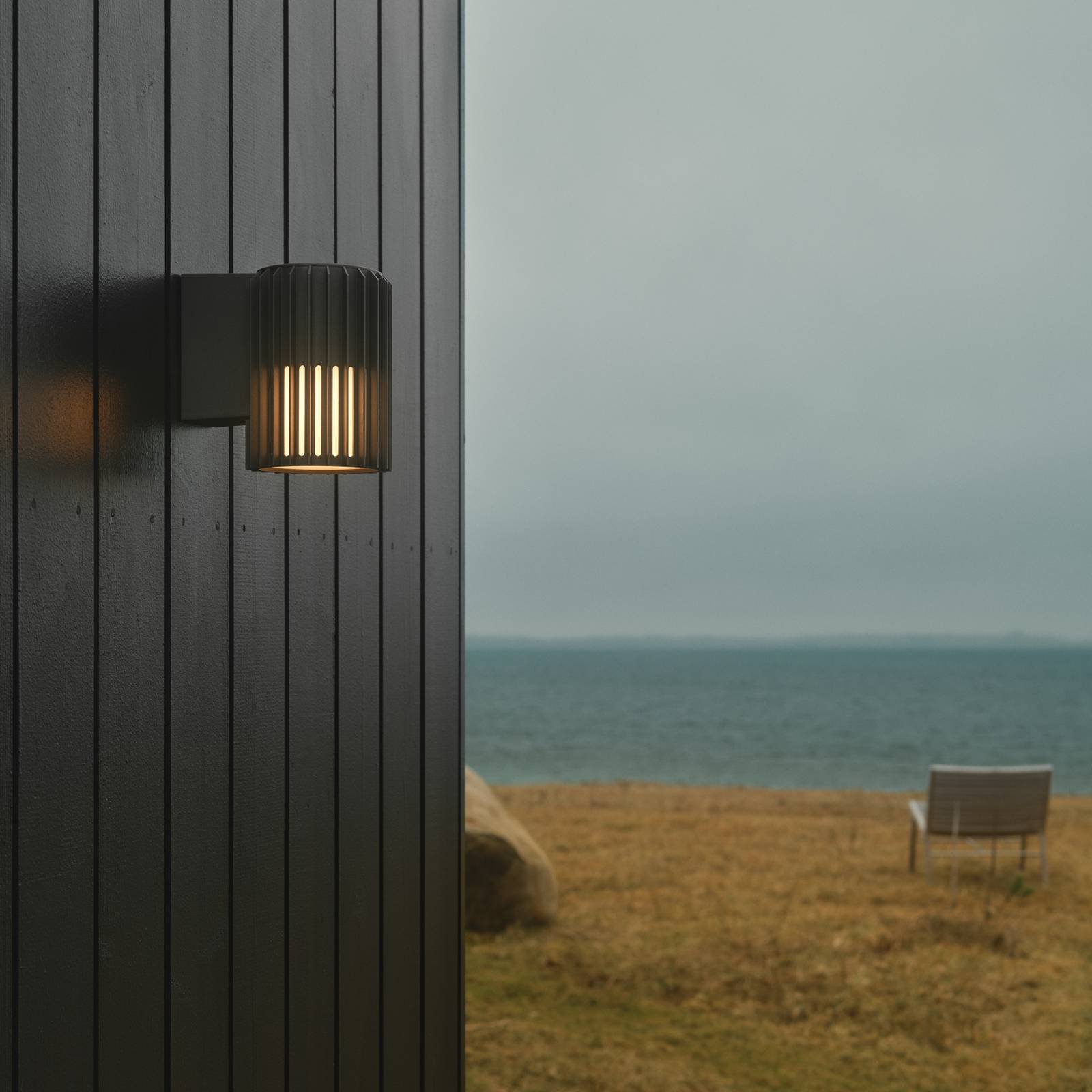 Nordlux Außenwandleuchte Aludra, dimmbar, alu / grau / zink, Aluminium, Wandleuchte außen