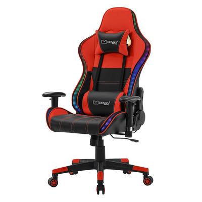 ML-Design Gamingstuhl mit RGB Beleuchtung & Bluetoothboxen Schwarz/Rot aus Kunstleder