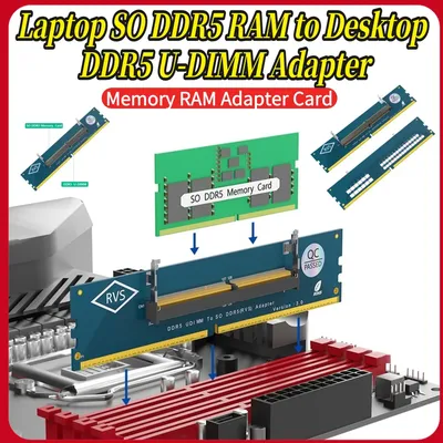 Laptop SO DDR5 RAM zu Desktop DDR5 U-DIMM Adapter Überstromschutz DDR5 SO-DIMM Gaming Laptop RAM Speichermodul