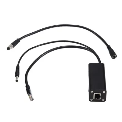 B24B Für Sicherheits-CCTV-Systemkameras Kompatibel 25W 2,5G POE Splitter 48V zu 12V IEEE 802.3Af Power Ethernet Splitter Adapter 12
