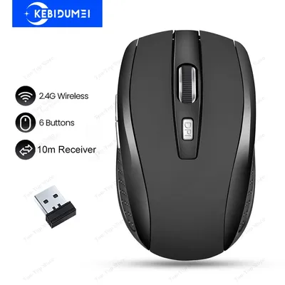 2,4G Drahtlose Maus 6 Tasten Gaming Maus Ergonomische Stille Maus 1600DPI Optische Büro Maus Mäuse für PC Laptop macBook Windows