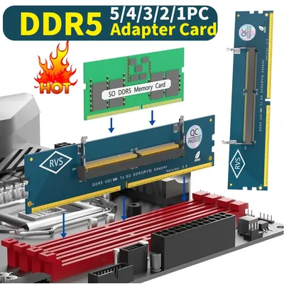 5-1PCS DDR5 SO-DIMM Gaming Laptop RAM Speicher Modul Überstrom Schutz DDR5 Speicher RAM Adapter Karte für Desktop Laptop Teile