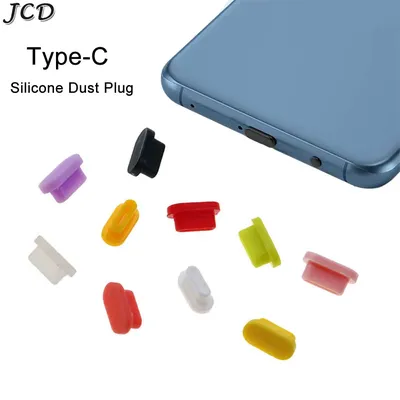 JCD 10 Stück Typ-C Staubstecker USB-Ladeanschluss Schutz Silikonhülle für Samsung Huawei Smartphone-Zubehör