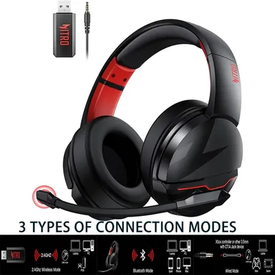 Acer Wireless Gaming Headset 100H Akku Dynamische 50-mm-Treiber Clear Voice Mic Bluetooth Gaming-Kopfhörer für PC PS4-Headset