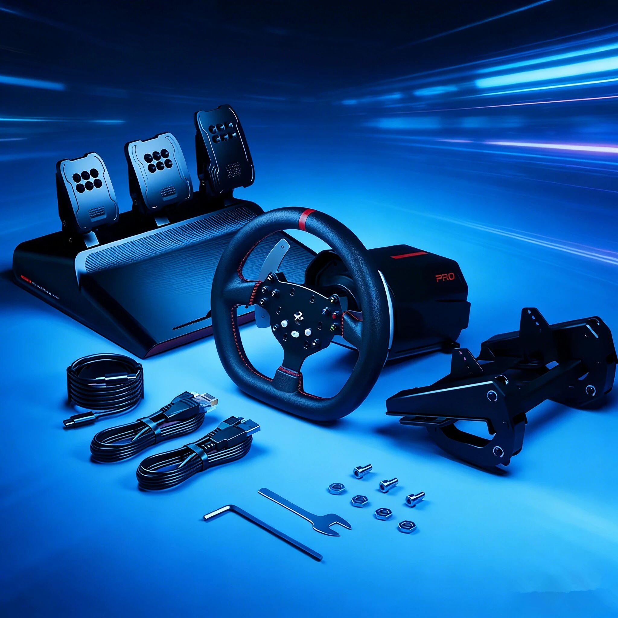 NONE V10 Pro 3,2 Nm Direct Drive Racing Wheel Force Feedback Gaming Lenkrad Halle Magnetische Pedale Gaming Controller Stecker