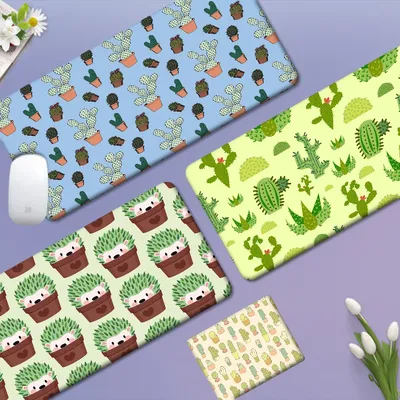 Blume Kaktus Pflanze Animation PC Gaming Maus Pad Gamer Schreibtisch Matten Tastatur Pad Mause Pad Muismat Für PC Maus Teppich