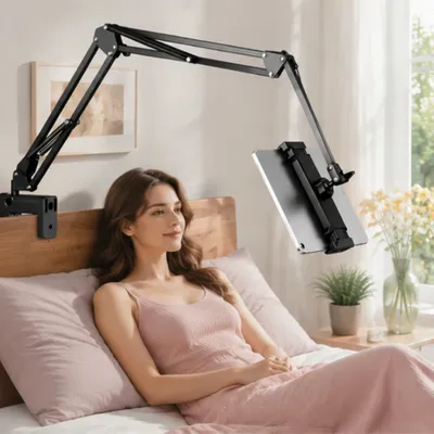 2 Stück 360 ° Drehbarer Tablet-Ständer, Aluminium-Arm für Bett- und Schreibtischmontage für iPad Pro, Air, Mini, Xiaomi, Lenovo, Samsung Tablets