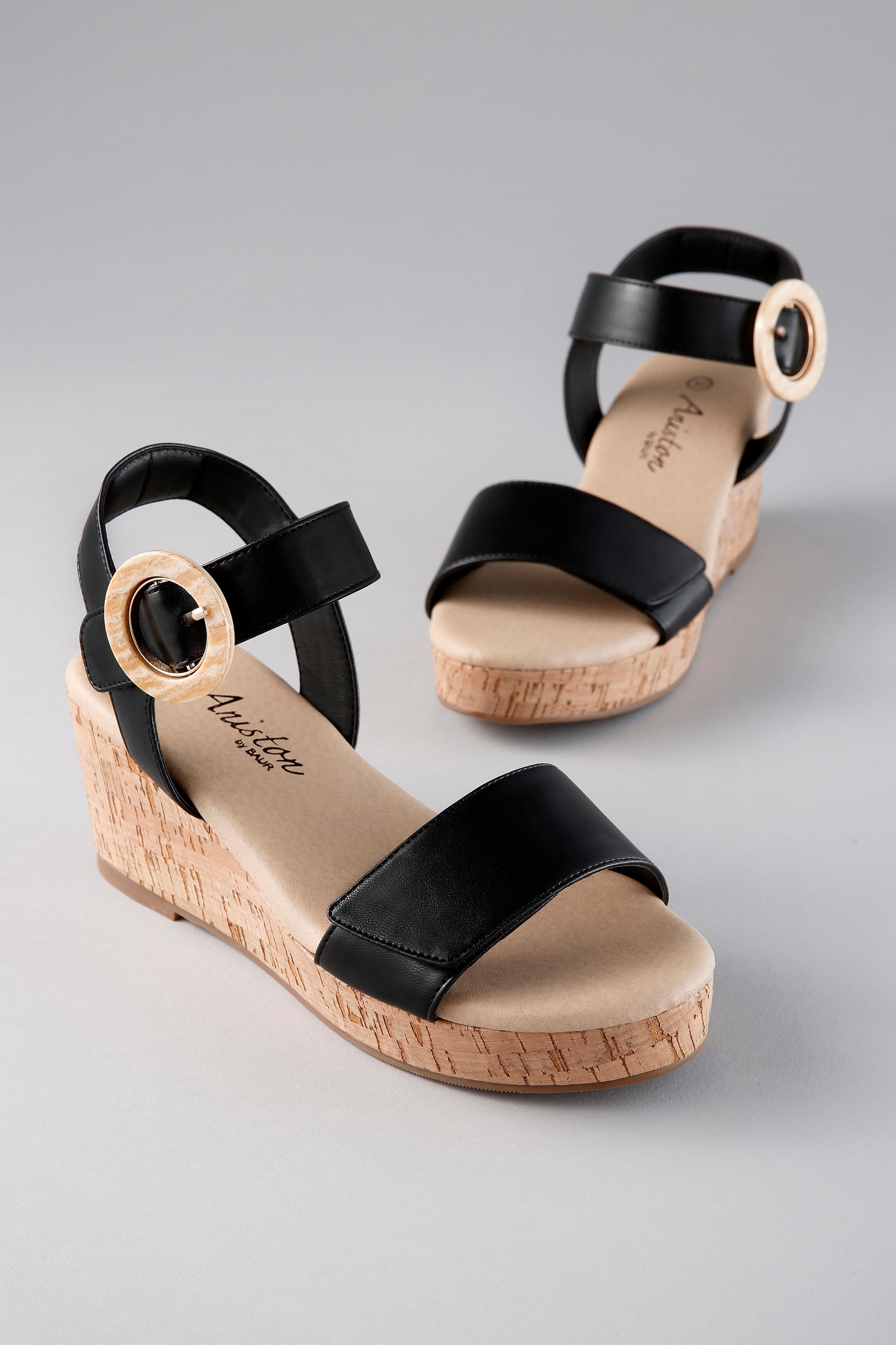 Plateausandale ANISTON SHOES, Damen, Gr. 38, schwarz, Lederimitat, Schuhe, Sommerschuh, Sandalette - NEUE KOLLEKTION