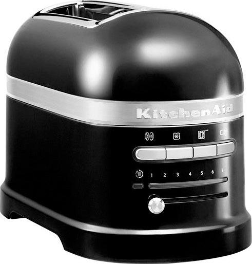 KITCHENAID Toaster "Artisan 5KMT2204EOB ONYX BLACK", schwarz (onyx schwarz), B:18cm H:22,5cm T:33cm, Toaster, mit Sandwichzange
