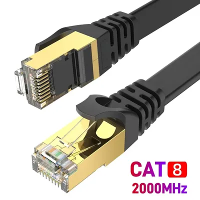 CYANMI langes Cat 8 Flachkabel 40 Gbit/s SFTP RJ45 LAN-Kabel Netzwerk Internet Patchkabel für Modem Router Gaming PC PS4/5/6 Xbox