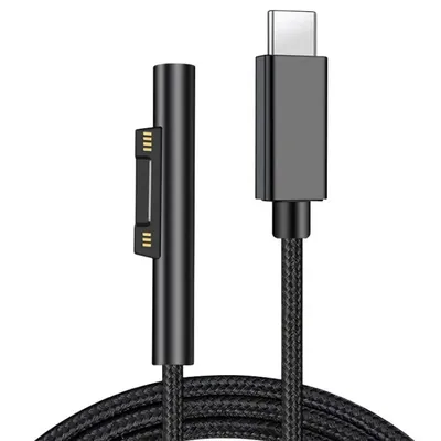 Ladekabel 15 V 3 A für Microsoft Surface Pro 7 6 5 4 3 Go Tablet auf Typ USB C Konvertierungskabel für Book 2 Laptop PD-Netzkabel