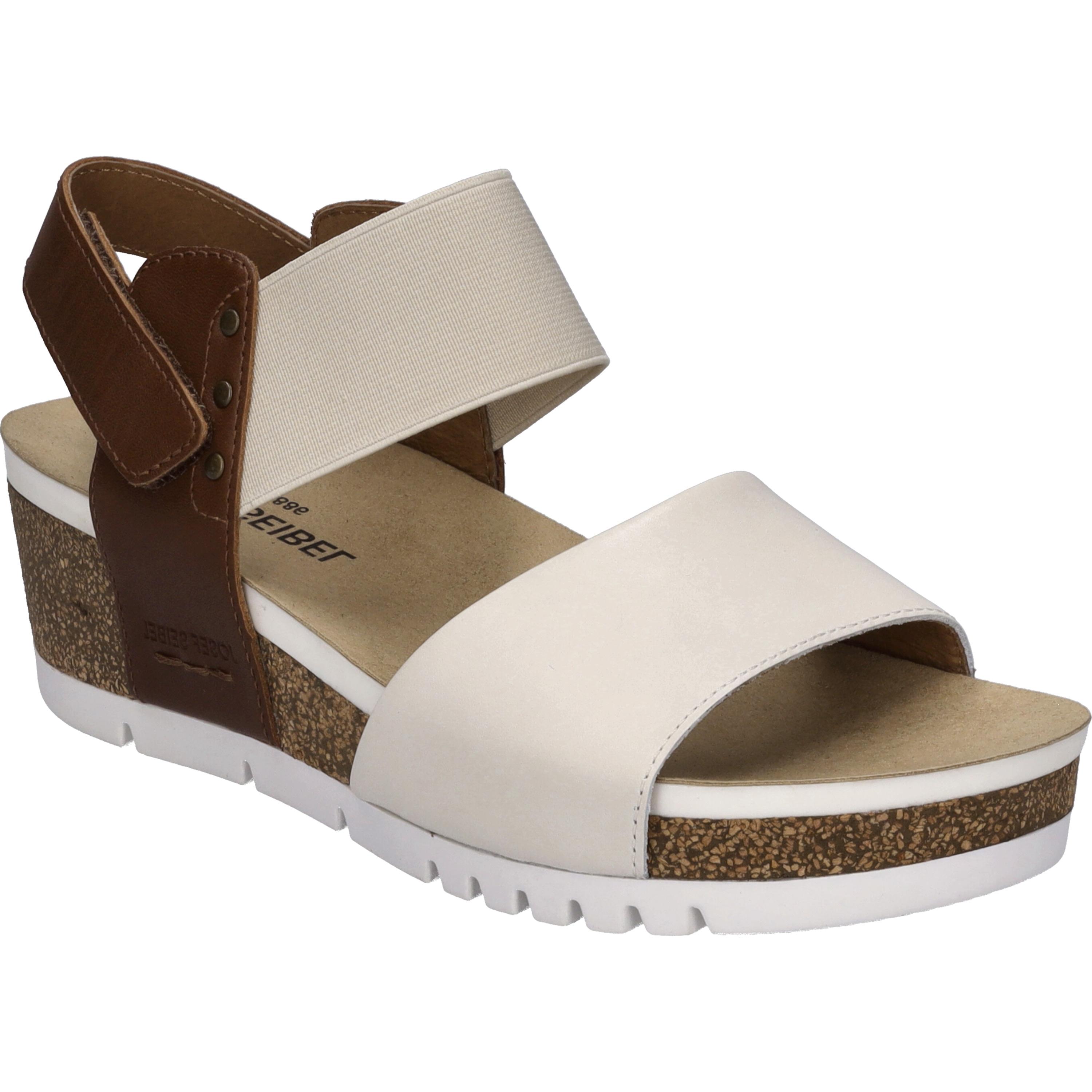 Sandale JOSEF SEIBEL "Quinn 09, creme-kombi", Damen, Gr. 40, beige (creme, kombi), Obermaterial: 100% Rindsleder Leather cow., Schuhe Sandale