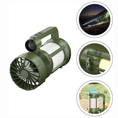 Tragbare, solarbetriebene, wiederaufladbare Campinglaterne mit Typ-C-Anschluss, leisem Lüfter, Aufhängevorrichtung, wasserdicht (IP44), multifunktionale LED-Lampe für Camping, Zuhause und