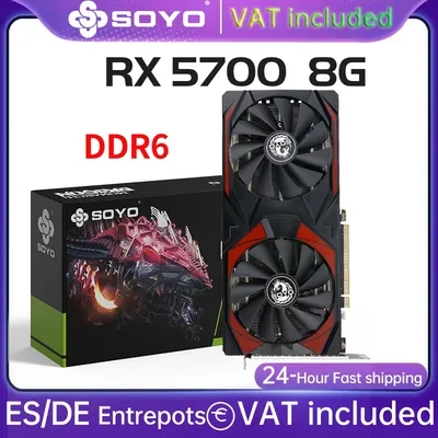 SOYO AMD Radeon RX5700 8 GB Gaming-Grafikkarte GDDR6-Speicher 256 Bit PCIEx16 4.0 für Desktop-Computer-Grafikkarten RX 5700