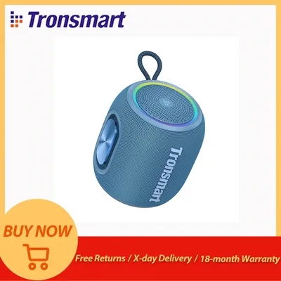 Tronsmart Speaker Kabelloser Auto-Lautsprecher mit integriertem Mikrofon, 360-Grad-Audio, 20 Stunden Spielzeit, APP-Steuerung, Stereo-Audio, Bass