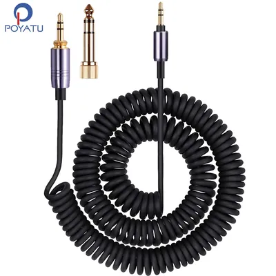 Poyatu ATH-M50xBT Federentlastungs-Spiralkabel für Audio-Technica ATH-M50xBT2 M50xBT ATH-SR50BT Kopfhörerkabel Kabel Draht