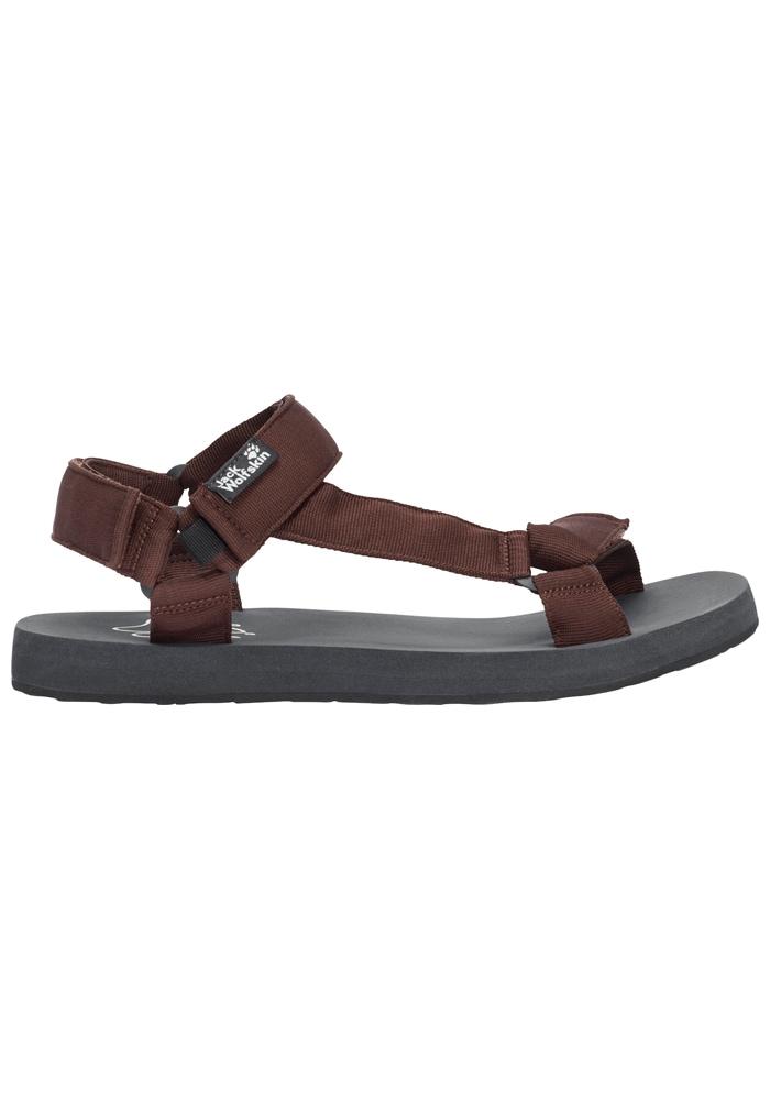 Outdoorsandale JACK WOLFSKIN "TAIGA SANDAL M", Herren, Gr. 47, schwarz mahogany, Synthetik, Schuhe Outdoorsandale