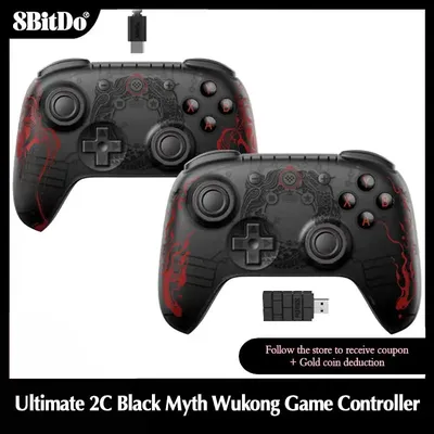 8BitDo Ultimate 2C Black Myth Wukong Gaming Controller Kabelgebundenes Gamepad mit Hall-Effekt-Joystick für Windows 10,11, Android, Steam