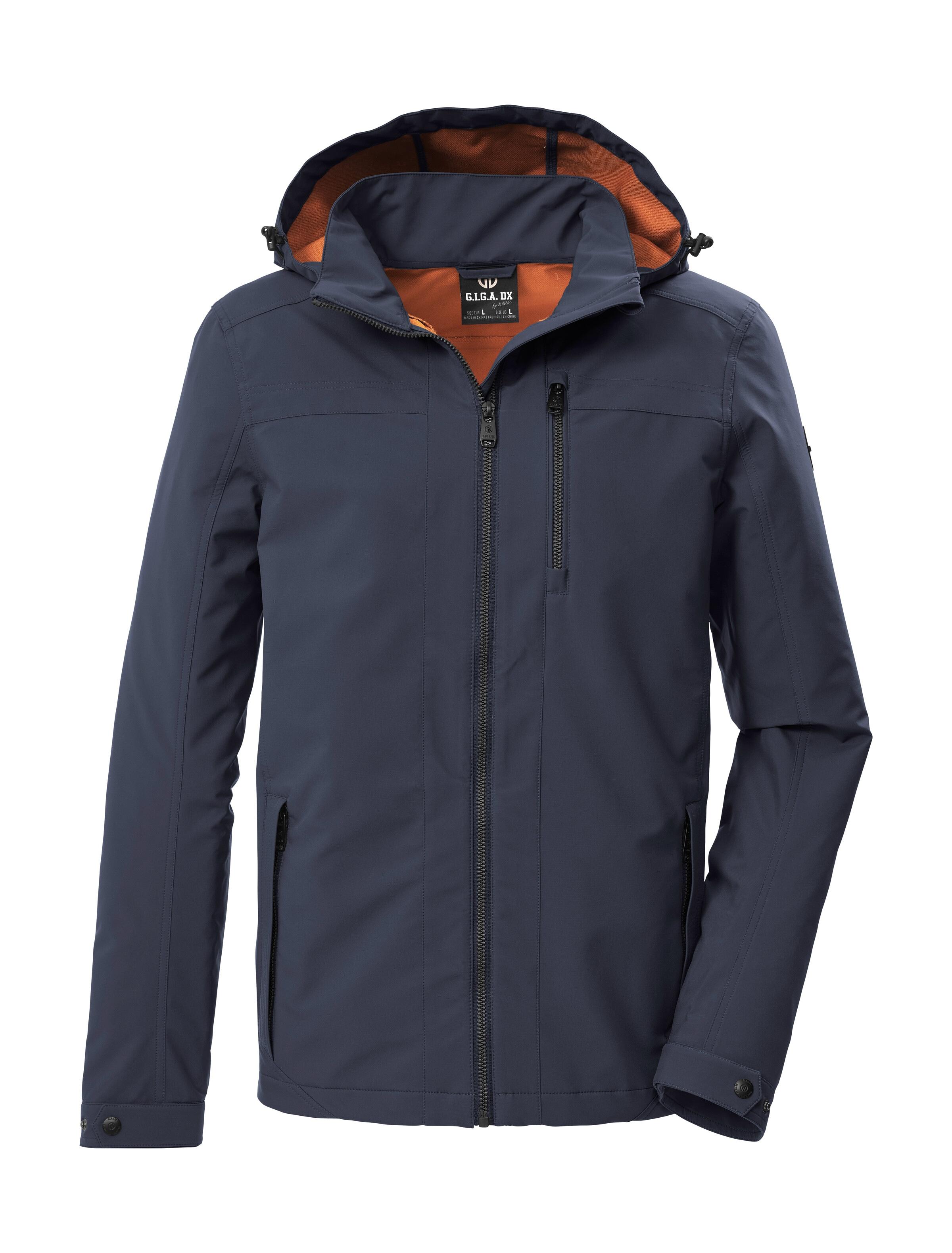 Softshelljacke "GS 108 MN SFTSHLL JCKT", Herren, Gr. 3XL, dunkelblau, Oberseite: 100% Polyester.Rückseite: 100% Polyester.Futter: 100% Polyester, G.I.G.A. DX BY KILLTEC, Jacken Softshelljacke, Wasserabweisende Softshelljacke mit abnehmbarer Kapuze