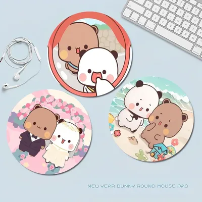 Bubu und Dudu Gummi kleine Kawaii Cartoon Anime Gaming Mauspad Tastatur Maus Matten Deskpad Mädchen für PC Computer Tisch