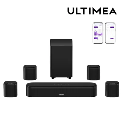 ULTIMEA 7.1-Kanal-Soundbar-System für Fernseher mit 4 Surround-Lautsprechern, app-gesteuertem virtuellem Surround-Sound, Heimkino-Audio