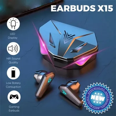 X15 TWS Drahtlose Kopfhörer Bluetooth Kopfhörer 65 ms Niedrige Latenz Ohrhörer Esport Gaming Headset Gamer mit Mikrofon Für iPhone Smartphone