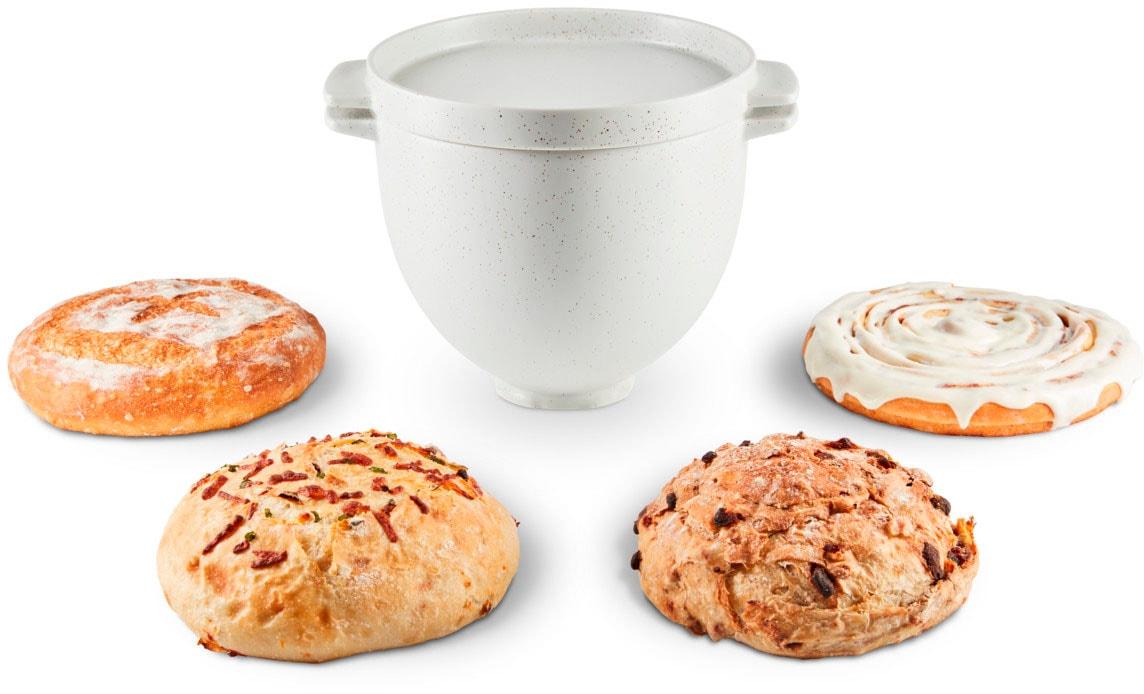 KITCHENAID Schüssel "5KSM2CB5BGS", grau (hellgrau, weiß), B/H/L: 22,6cm x 19cm, Schüsseln, mit Backdeckel, Schüssel