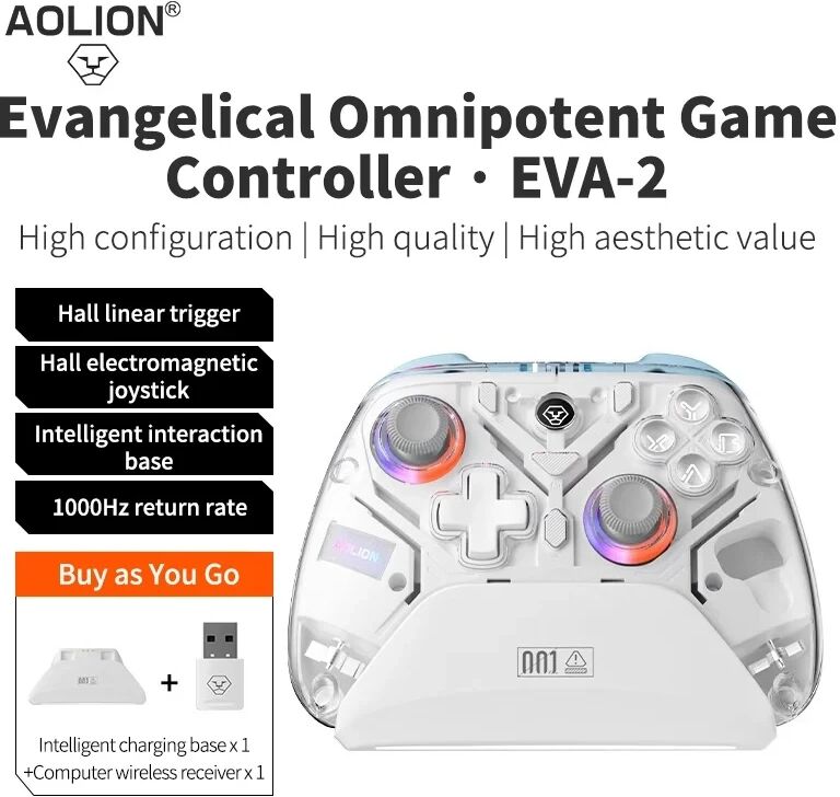 Aolion K10 Für Switch 2 Gaming Controller Mit Lade Dock RGB Wireless Gamepad Halle Joystick Trigger Für NS Schalter/PC/Telefon