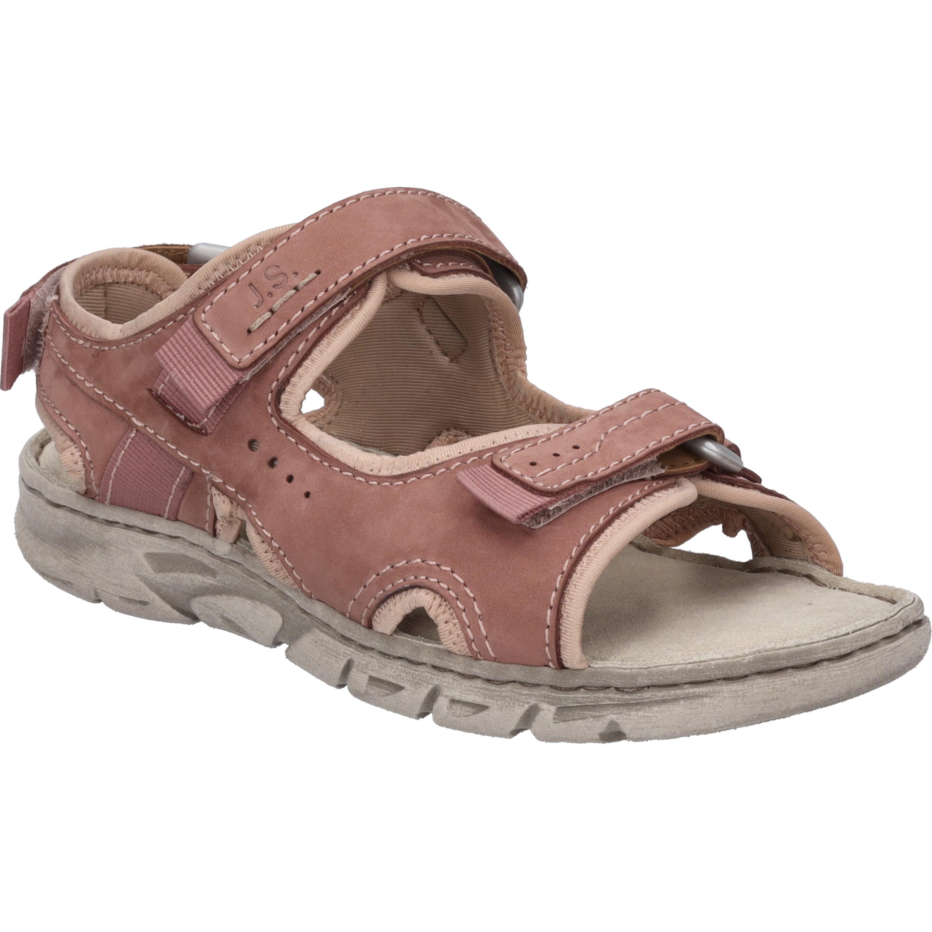 Sandale JOSEF SEIBEL "Brenda 01, altrosa-kombi", Damen, Gr. 37, rosa (altrosa, kombi), Obermaterial: 80% Rindsleder Leather cow. 20% Textilmaterial TEXMAT., Schuhe Sandale