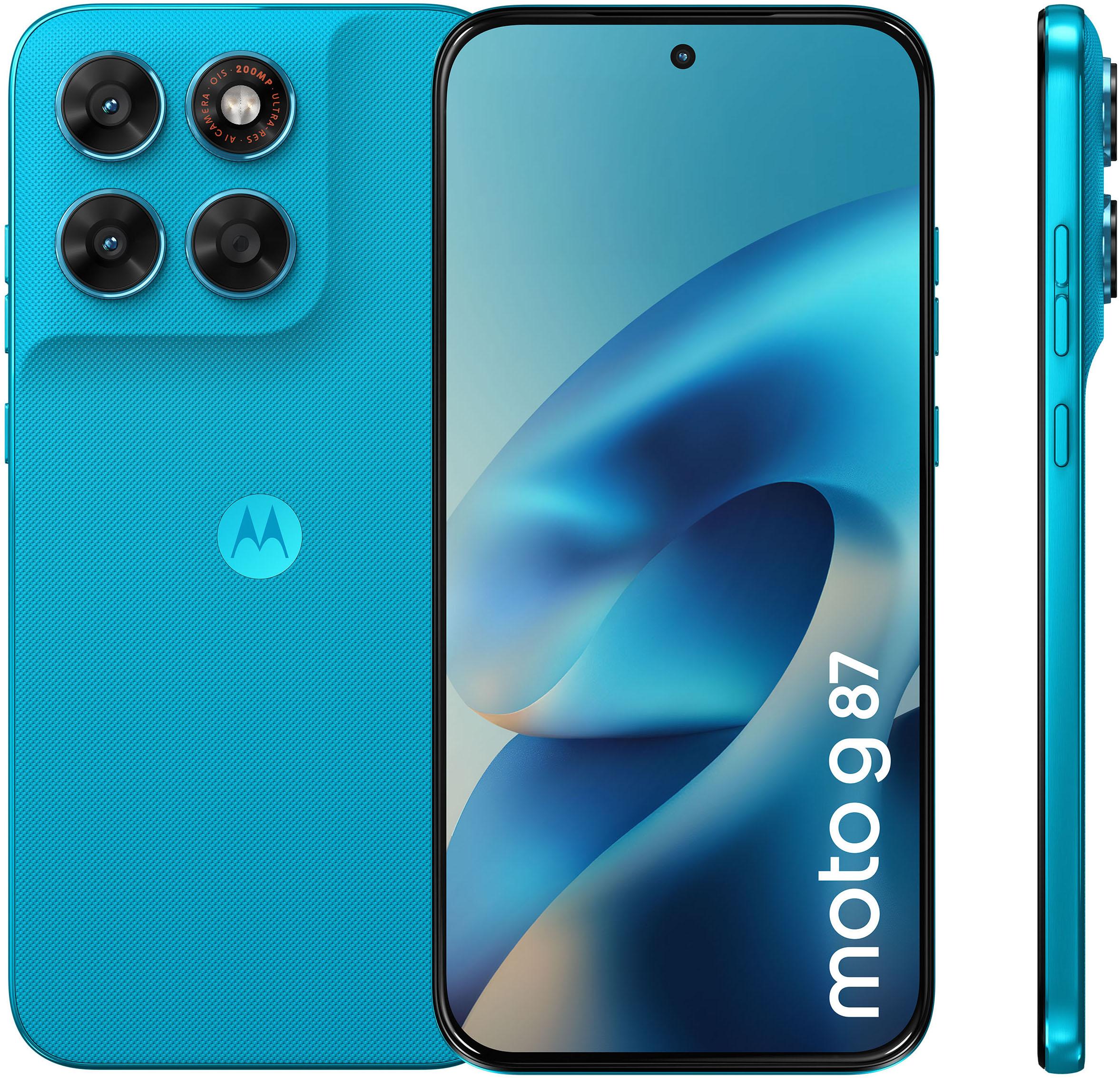 MOTOROLA Smartphone "moto g87", Energieeffizienz: A (A-G), pantone blau atoll, 256 GB, Mobiltelefone