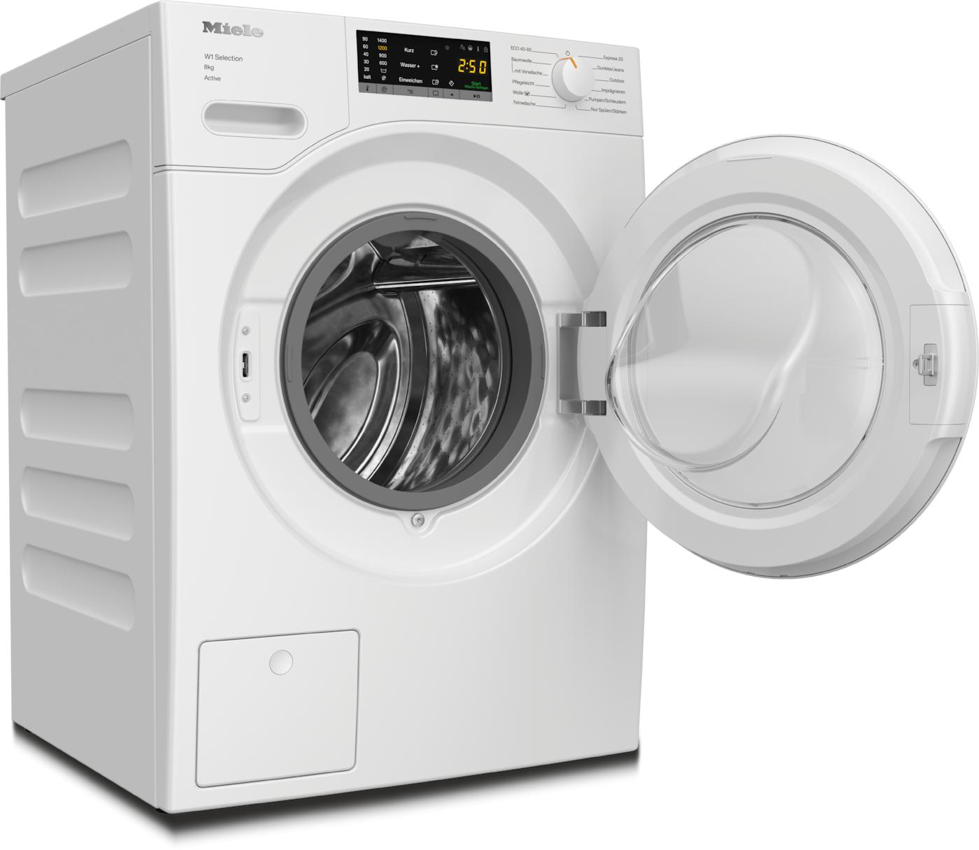 MIELE Waschmaschine "WSA123 WCS 8kg Active", Energieeffizienz: A (A-G), weiß, B:59,6cm H:85cm T:64,3cm, Waschmaschinen, Getestet auf 20 Jahre perfekte Wäschepflege, 25 Jahre Motorgarantie, Topseller