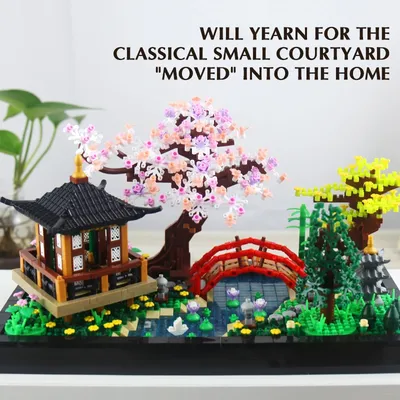 Mini-Garten-Bausteine DIY Baum-Pavillon 3D Pflanzentopf-Modell Bausteine Spielzeug Heimdekoration Spielzeug für Kinder Geburtstagsgeschenke