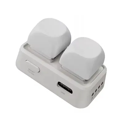 ABZW Lazy Artifact Kabellose Bluetooth-Fernbedienung mit Zwei Tasten als Seitenumblätterer für Kobo E-Book Reader, Neueste Version, Weiß