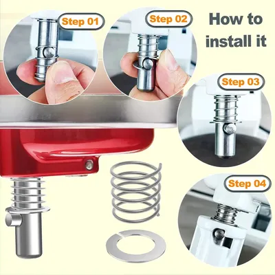 4er-Pack Edelstahl-Feder- und Unterlegscheibe, passend für Kitchenaid Standmixer 3,5/4/5/5,5qt/6/7/8Qt Kitchen Aid Mixers Zubehör