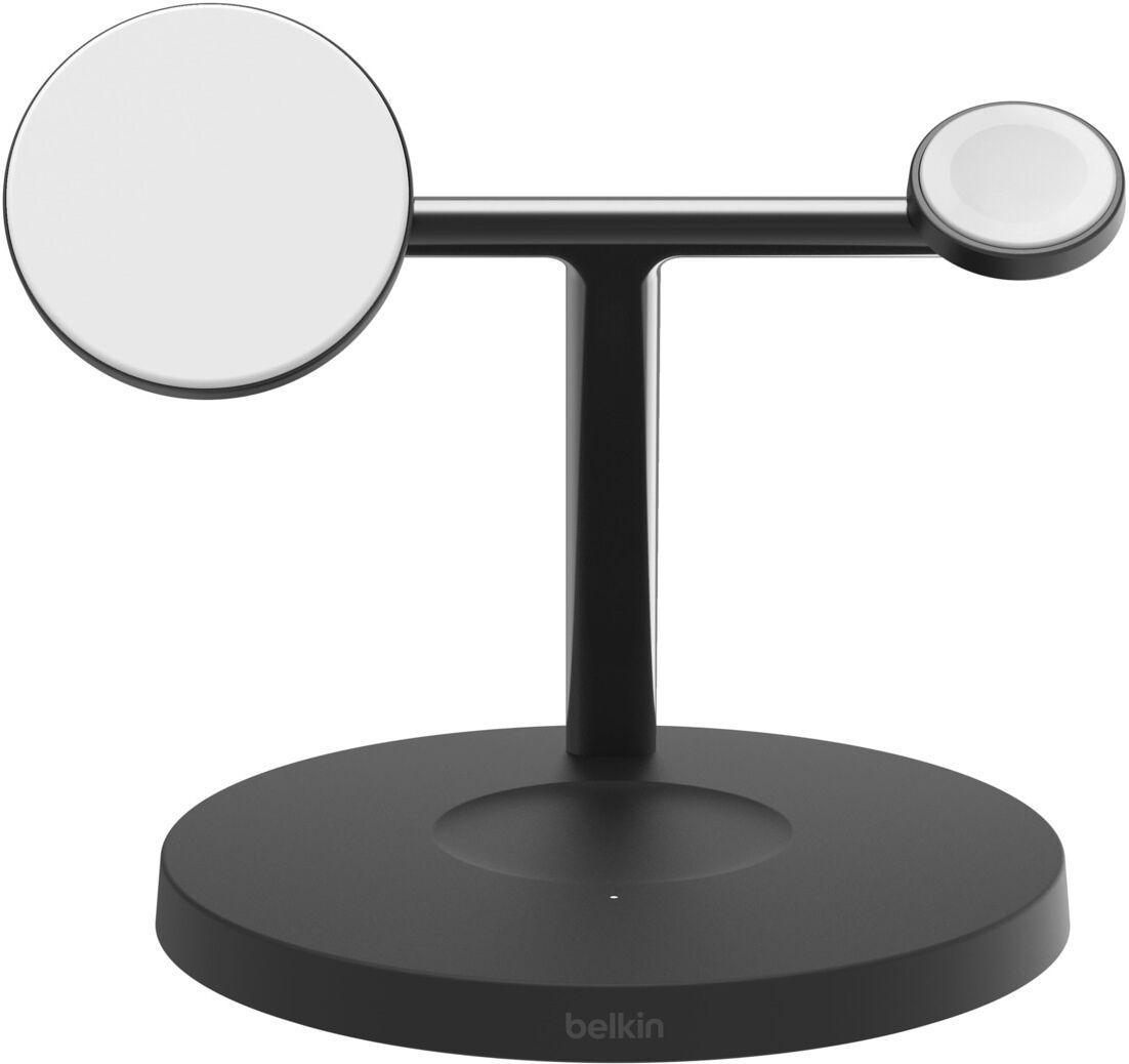 BELKIN Wireless Charger "BoostCharge Pro Kabellose 3-in-1-Ladestation", schwarz, B:15cm H:14,5cm T:17,3cm, Ladegeräte, iPhone 17/Air/16, Pixelsnap, Apple Watch, AirPods