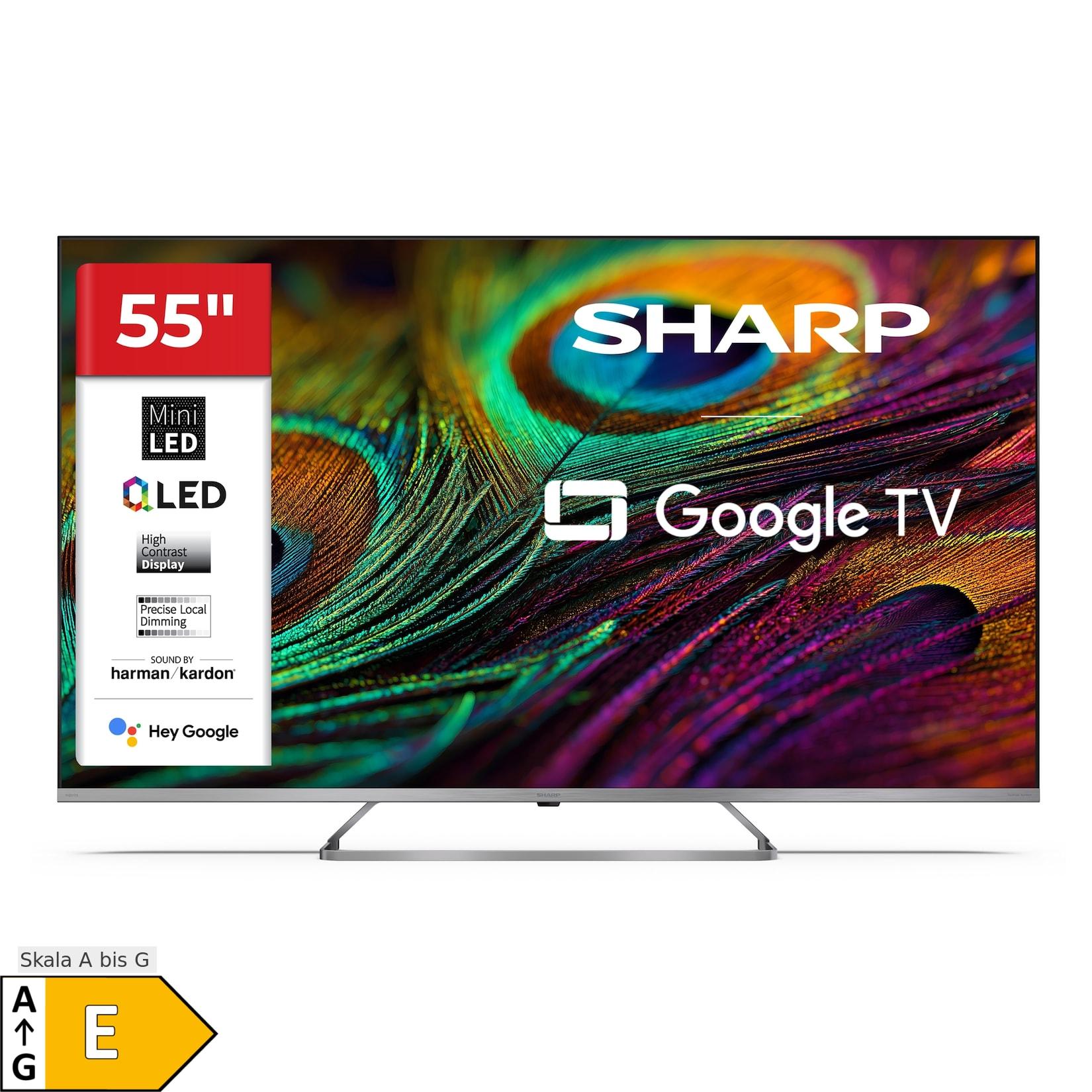 Sharp 55JP7765E QLED Fernseher 55 Zoll Google TV 4K UHD Smart TV Mini-LED HDR Dolby Vision (2026)