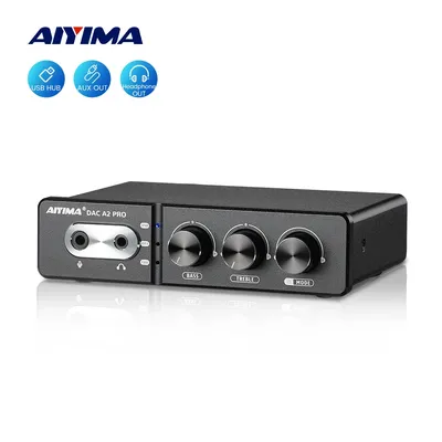 AIYIMA Audio DAC-A2 PRO USB Gaming DAC Kopfhörerverstärker Hub USB Mini Decoder für PS5 Desktop Gaming Headset Aktive Lautsprecher
