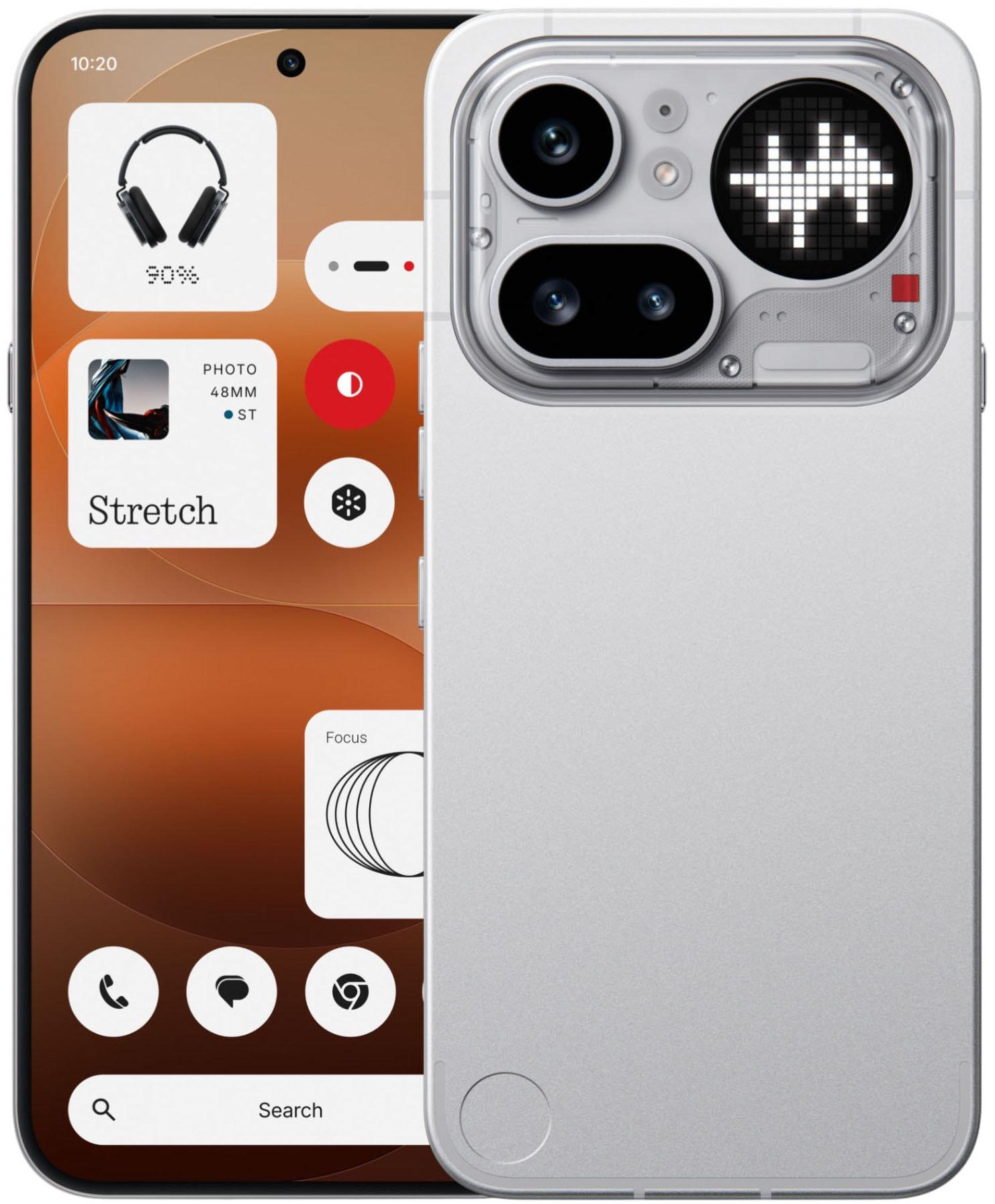 NOTHING Smartphone "Phone (4a) Pro", Energieeffizienz: A (A-G), silber, 128 GB, Mobiltelefone
