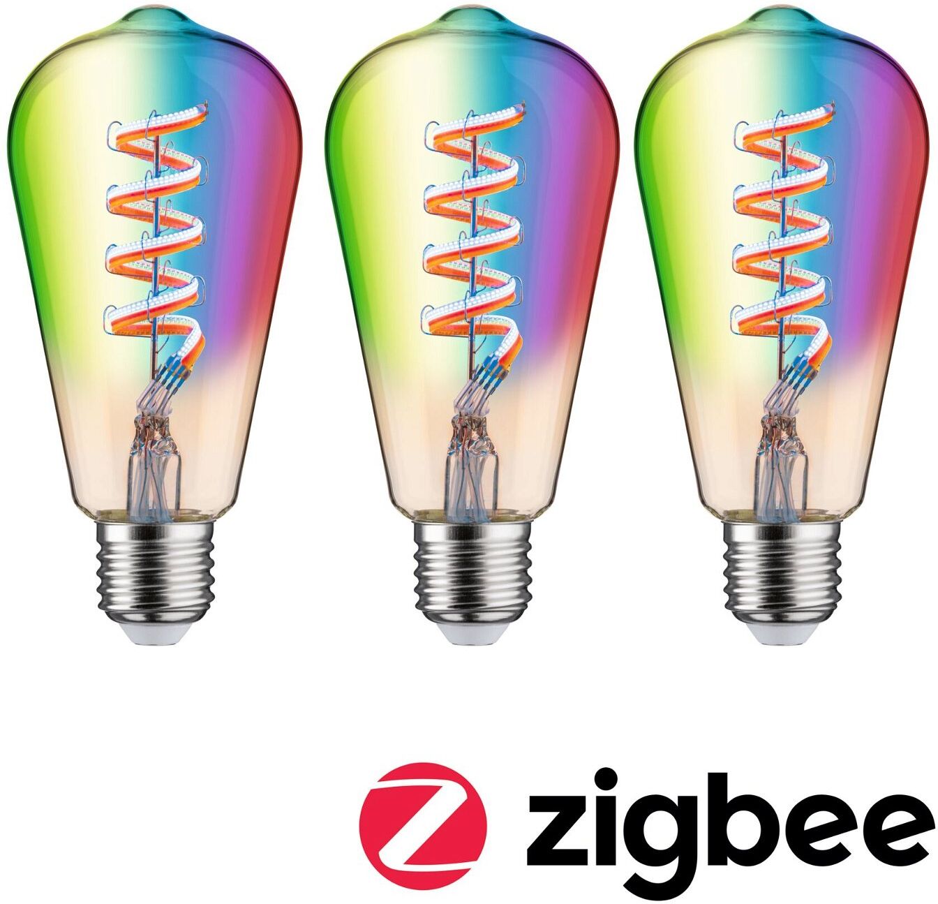 PAULMANN LED-Leuchtmittel "Smart Filament 3er-Pack ST64 470lm 2200K-6500K gold 230V", Energieeffizienz: G (A-G), gold (goldfarben), L:14cm Ø:6,4cm, Leuchtmittel