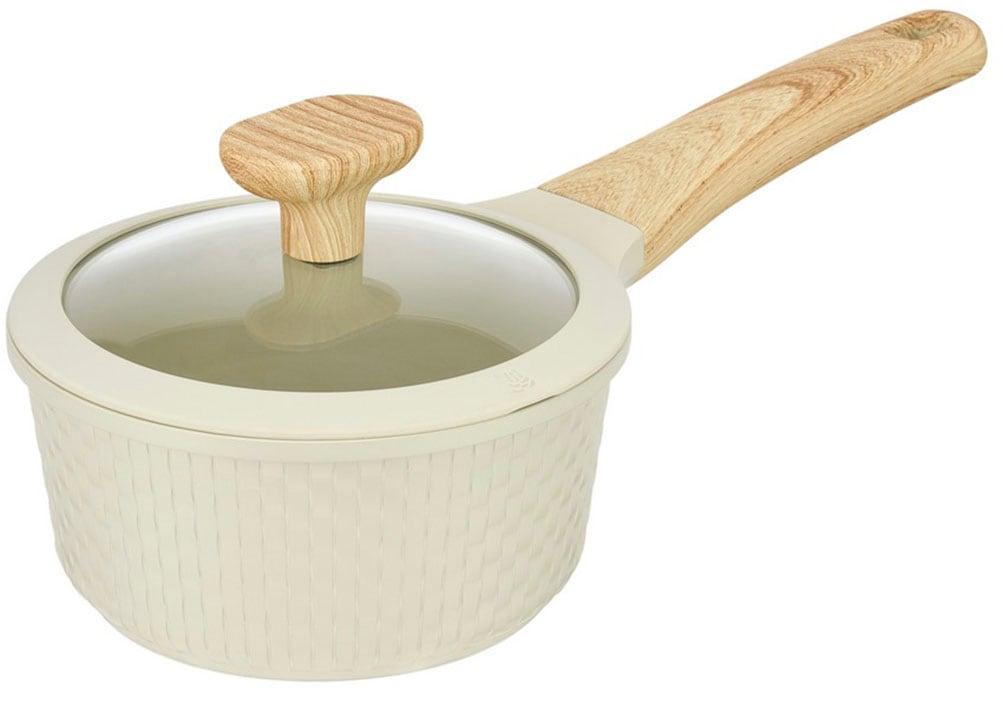 Kasserolle RESTO KITCHENWARE "Ran, Kochtopf antihaftbeschichtet und spülmaschinenfest", beige, B:16cm H:8cm L:35cm Ø:16cm, Töpfe, Kasserolle, Geeignet für alle Herdarten, auch Induktion, im Geschenkkarton
